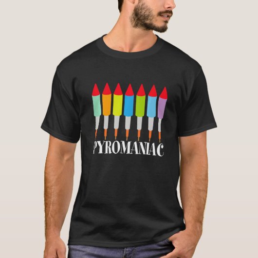 Pyromaniak Pyrotechnische Partij Rockets Crackers T-shirt (Voorkant)