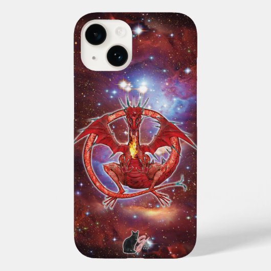 Pyrope Cosmic Dragon Hoesje-Mate iPhone Case (Achterkant)