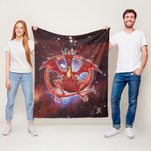 Pyrope Kosmische Draken Fleece Deken (In situ)