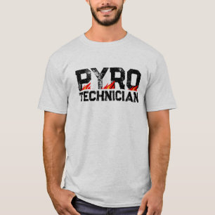 PyroTechnician t-shirt met brandende vlammen