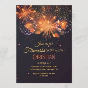 Pyrotechnics Birthday Party Invitation Kaart