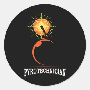 Pyrotechnicus Crex Pyrotechnici Pyrotechnisch Show Ronde Sticker