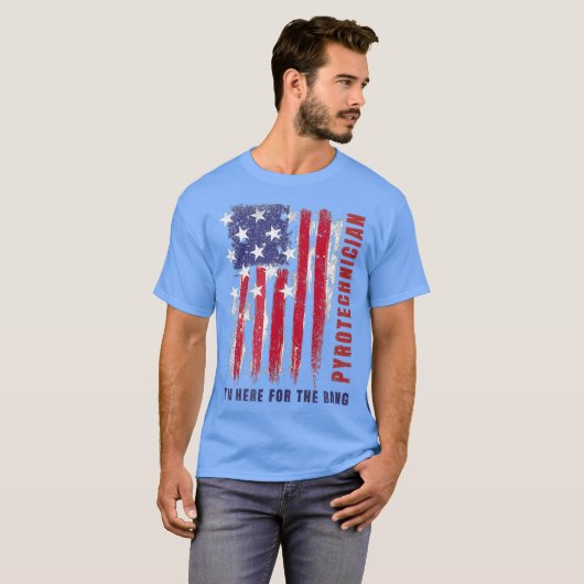 Pyrotechnicus Pyrotechnisch vuurwerk Vlag T-shirt (Voorkant volledig)