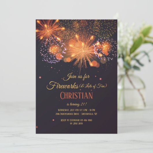 Pyrotechnie Invitation de fête d'anniversaire (Debout devant)