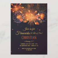 Pyrotechnie Invitation de fête d'anniversaire