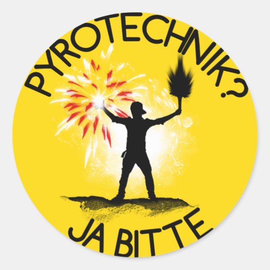 Pyrotechniek? Ja bitte! Ronde Sticker (Voorkant)