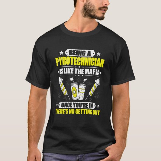 Pyrotechniek zoals de maffia-vuurwerkpyrotechnisch t-shirt (Voorkant)