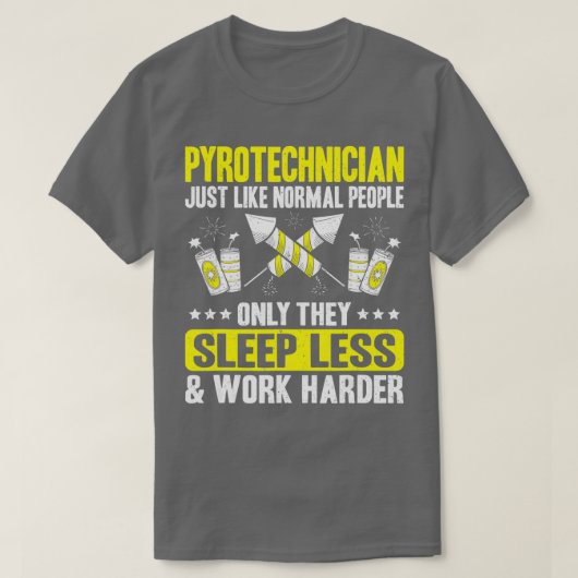 Pyrotechnisch werk Harder vuurwerk Pyrotechnicus T-shirt (Design voorkant)