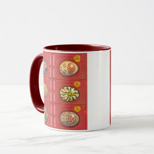 Pysanka Oekraïense paaseieren3 Mok met twee toonso (Voorkant links)