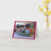 Pysanky schrijven kaart (Gele Bloem)