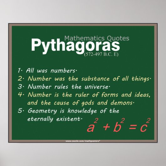 Pythagoras mathématiques citations Poster (Devant)