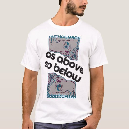 Pythagoras zoals boven zo beneden kunst t-shirt (Voorkant)