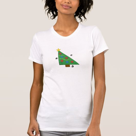 Pythagoreaanse theorem Rechterdriehoek Kerstmis T-shirt (Voorkant)
