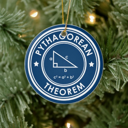 Pythagorean Theorem Blue Ceramic Ornament (Boom)