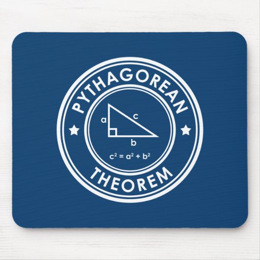 Pythagorean Theorem Blue Muismat (Voorkant)
