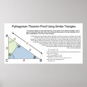 Pythagorean Theorem Proof met soortgelijke driehoe Poster