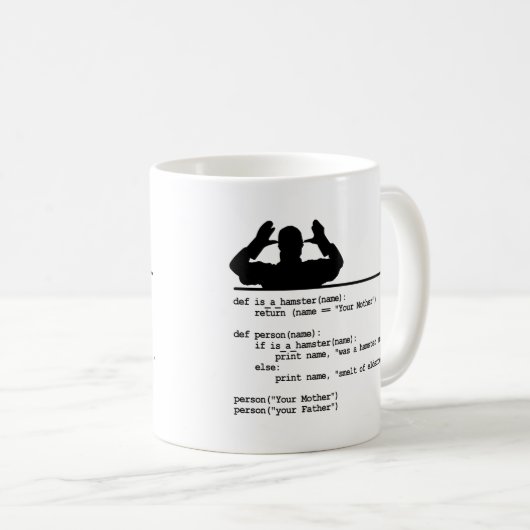 Python Code-Je moeder was een hamster Koffiemok (Voorkant rechts)