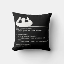 Python Code-Je moeder was een hamster Kussen