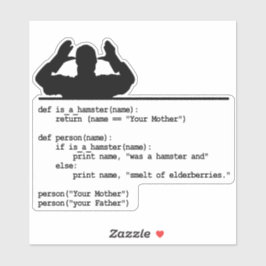 Python Code-Je moeder was een hamster Sticker