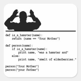 Python Code-Je moeder was een hamster Vierkante Sticker