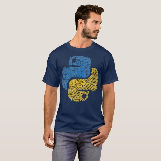 Python Coding Word Art T-shirt (Voorkant volledig)