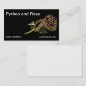 Python et cartes de visite roses de serpent (Devant / Derrière)