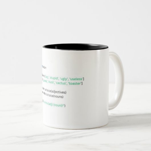 Python grappige Coffee-Mok voor ontwikkelaar Tweekleurige Koffiemok (Voorkant rechts)