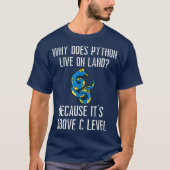 Python is boven C niveau Grappig programmeergesche T-shirt (Voorkant)