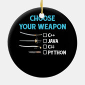 Python Kies je wapen Grappige Computer Science P Keramisch Ornament (Achterkant)