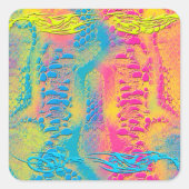 PYTHON - modern decoratief fractal - Vierkante Sticker (Voorkant)