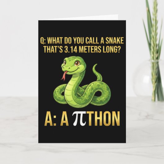 Python Pithon Pi-dag symbool Grappige wiskundelera Kaart (Voorkant)