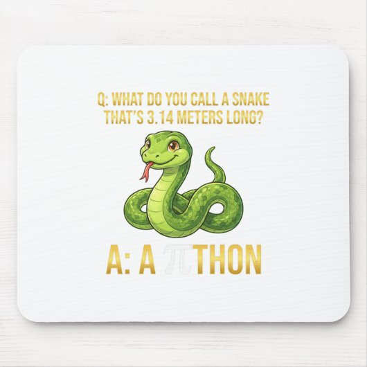 Python Pithon Pi-dag symbool Grappige wiskundelera Muismat (Voorkant)