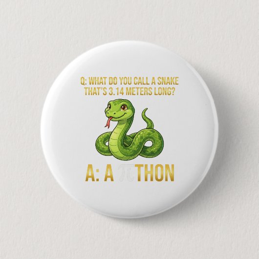 Python Pithon Pi-dag symbool Grappige wiskundelera Ronde Button 5,7 Cm (Voorkant)