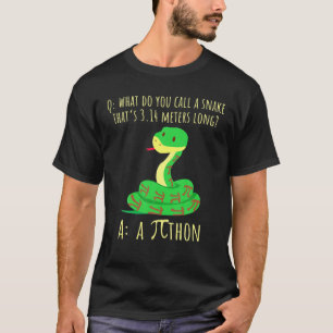 Python Pithon Pi Sybol Funny Wiskunde Teacher Pi D T-shirt