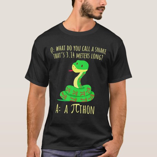 Python Pithon Pi Sybol Funny Wiskunde Teacher Pi D T-shirt (Voorkant)