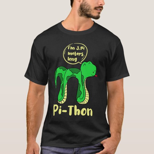 Python Pithon Pi Symbol Fun Math Teacher Pi Day sn T-shirt (Voorkant)