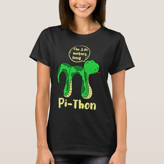 Python Pithon Pi Symbol Fun Math Teacher Pi Day sn T-shirt (Voorkant)