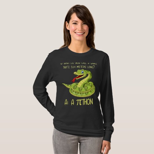 Python Pithon Pi Symbol Funny Math Mathematic Teac T-shirt (Voorkant volledig)