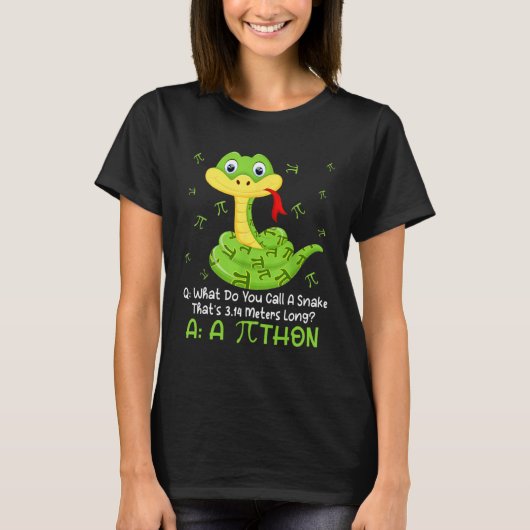Python Pithon Pi Symbol Math Teacher Pi Day T-shirt (Voorkant)