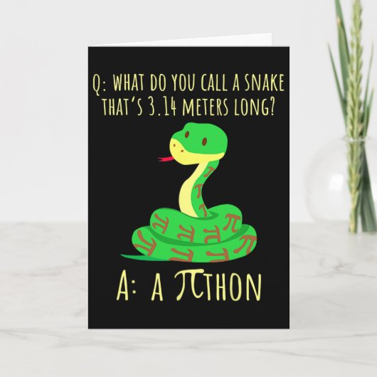 Python Pithon Pi Symbool Grappige Wiskunde Docent  Kaart (Voorkant)