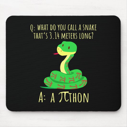 Python Pithon Pi Symbool Grappige Wiskunde Docent  Muismat (Voorkant)
