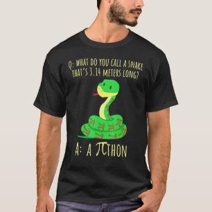 Python Pithon Pi Symbool Grappige Wiskunde Docent T-shirt