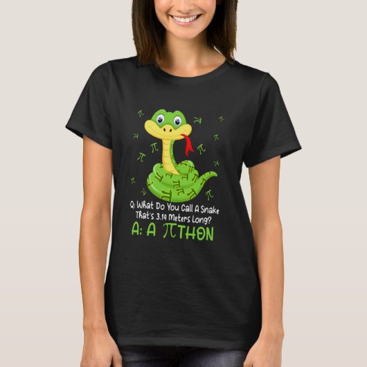 Python Pithon Pi Symbool Grappige Wiskunde Leraar T-shirt (Voorkant)