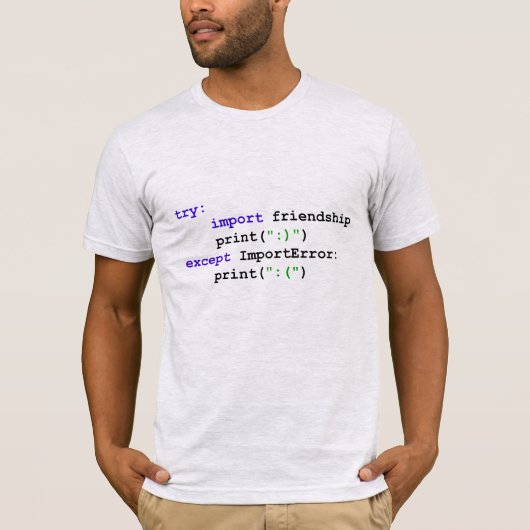 Python-programma: Laten we vrienden zijn T-shirt (Voorkant)