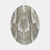 Python Skin: Dierlijk Patroon Ontwerp Glas Ornament (Voorkant links)