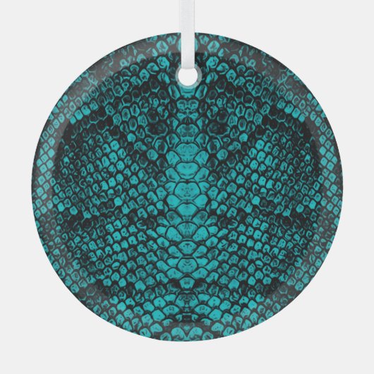 Python Skin: Slangenpatroon ontwerp Glas Ornament (Voorkant)