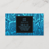 Python Skin Snake Black Aquamarine Ocean Glam Vip Visitekaartje (Achterkant)