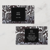 Python Skin Snake Black Silver White Glam Vip Visitekaartje (Voorkant / Achterkant)