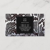 Python Skin Snake Black Silver White Glam Vip Visitekaartje (Achterkant)