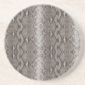 Python Snake Skin Animal Print Zandsteen Onderzetter (Voorkant)